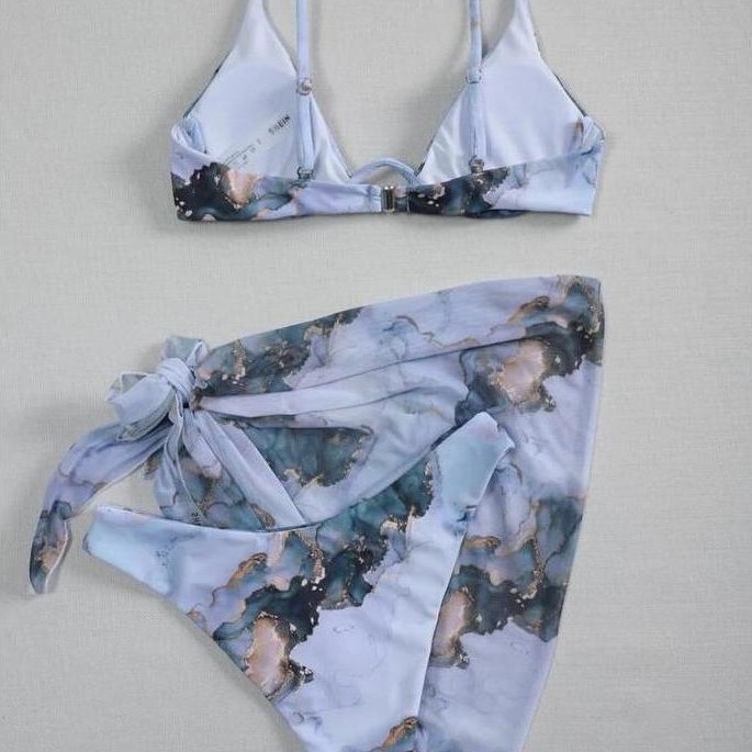 Bikini Swimsuit Baju Renang Three Piece Wanita Outer Transparan Fashion Bikini