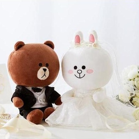 Boneka Line Brown & Cony Wedding Dolls 30cm [terbaik]