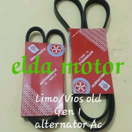 Tali Kipas V Belt Komplit Alternator AC Power Steering Toyota Limo Vios Old Gen 1 Tahun 2003-2007