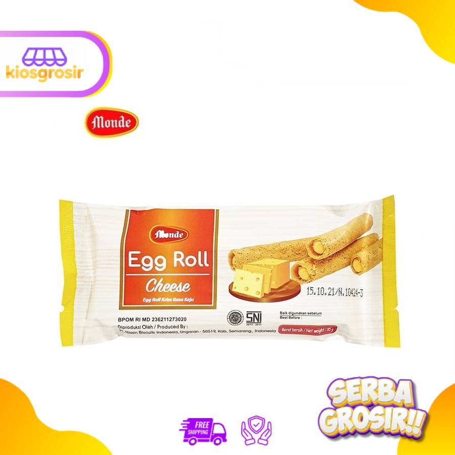 KIOSGROSIR Monde Egg Roll Cheese Stick Biskuit 35 gr Keju
