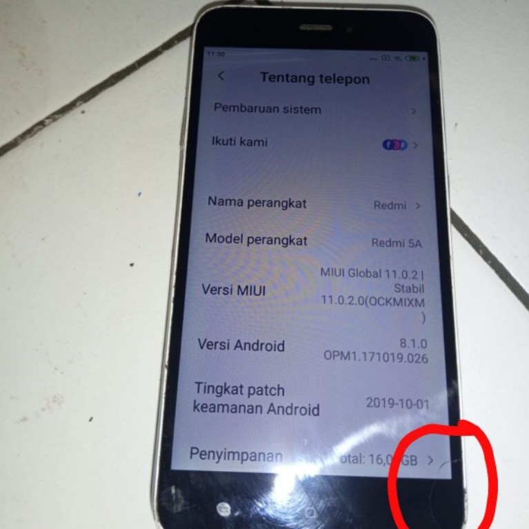 LCD & Touchscreen & Frame Xiaomi Redmi 5A [Minus Retak Sehelai]