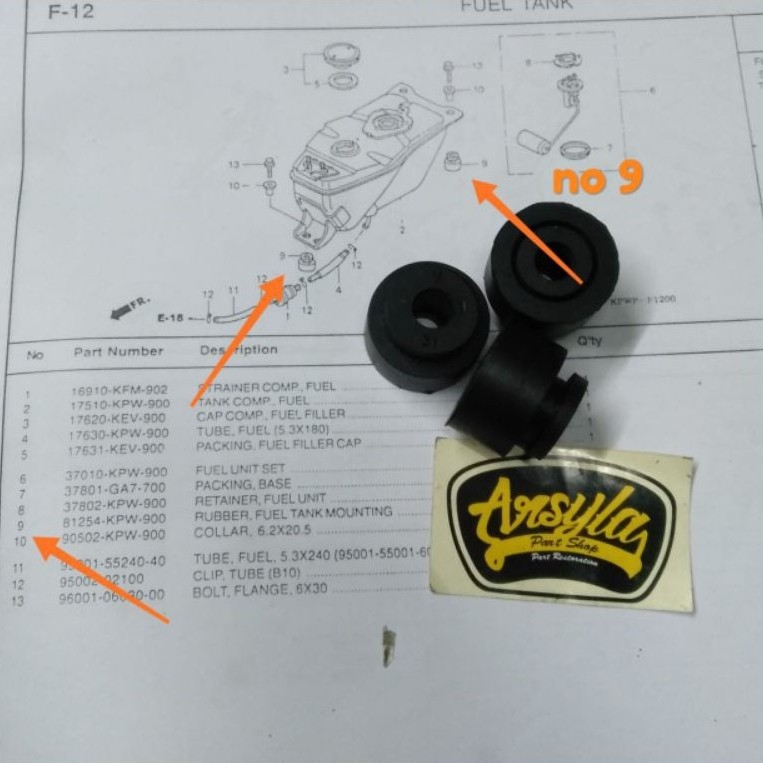 Promo Karet Ganjal Tangki Bagasi Rangka Original Honda Kirana Supra 125 Karisma Revo Blade Supra Fit