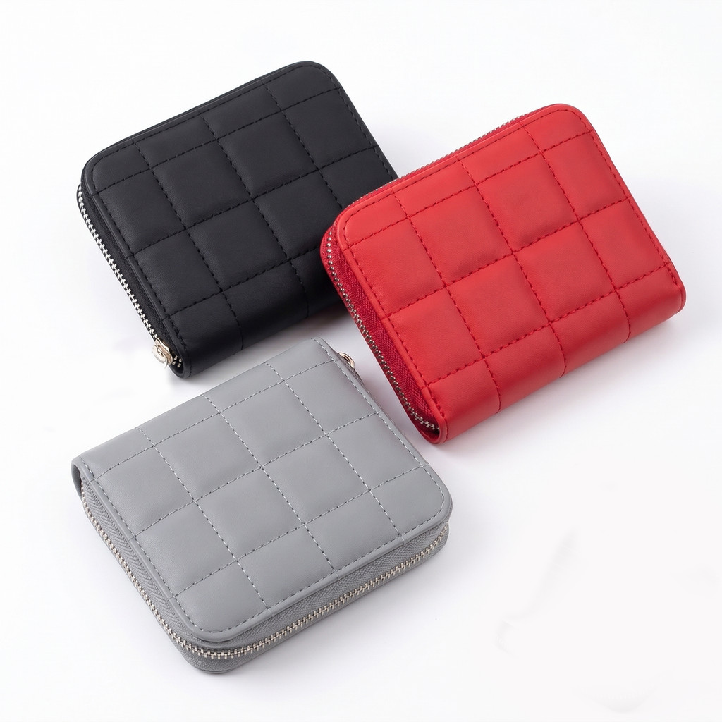 Dompet Wanita Kimi Kulit Sintetis Elegan Lipat | Merah Abu Hitam | Dompet Cewek Kekinian