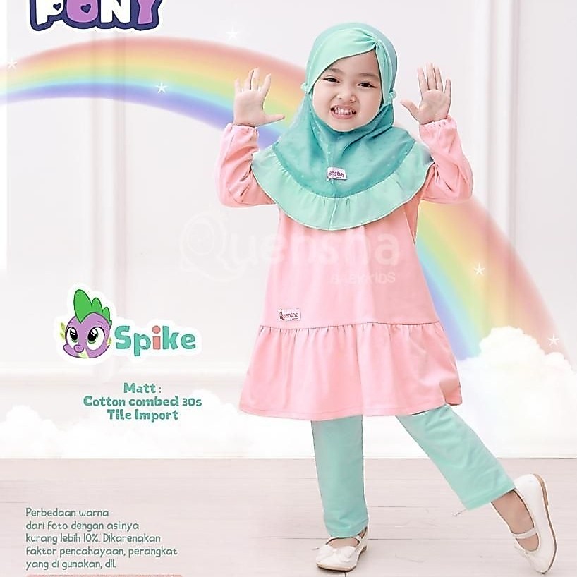 ONESET ANAK LITTLE PONY SERIES || TUNIK + CELANA + JILBAB by QUENSHA