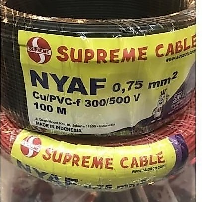 Kabel Serabut Nyaf 0,75 0.75 Supreme Kabel Nyaf 0,75Mm 0.75Mm 100Meter