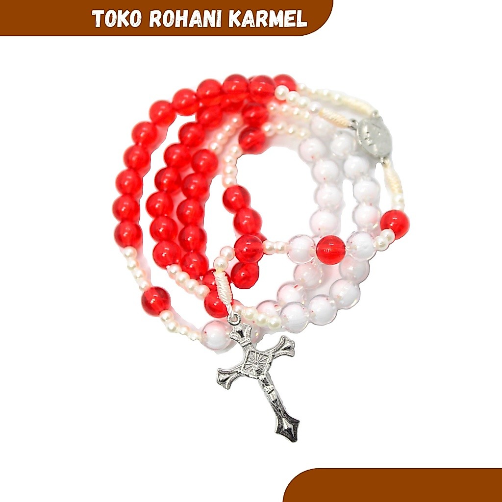 Murah ROSARIO MERAH PUTIH / KALUNG ROSARIO / ROSARIO MURAH / ROSARIO KALUNG / ROSARIO TALI Diskon