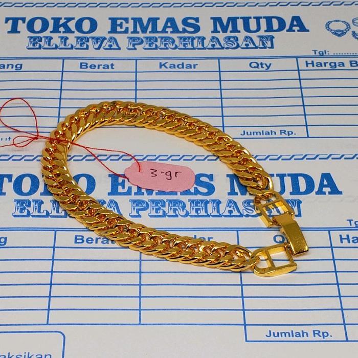 GELANG RANTAI BRACELETS PERHIASAN WANITA BERLAPIS EMAS MUDA TERMURAH