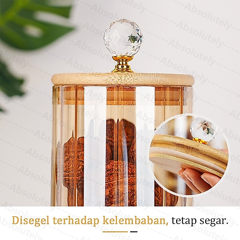 PROMO TERBARU Toples Kaca Aesthetic Toples Kue Kering Bergelombang Toples Makanan Toples Mewah Set