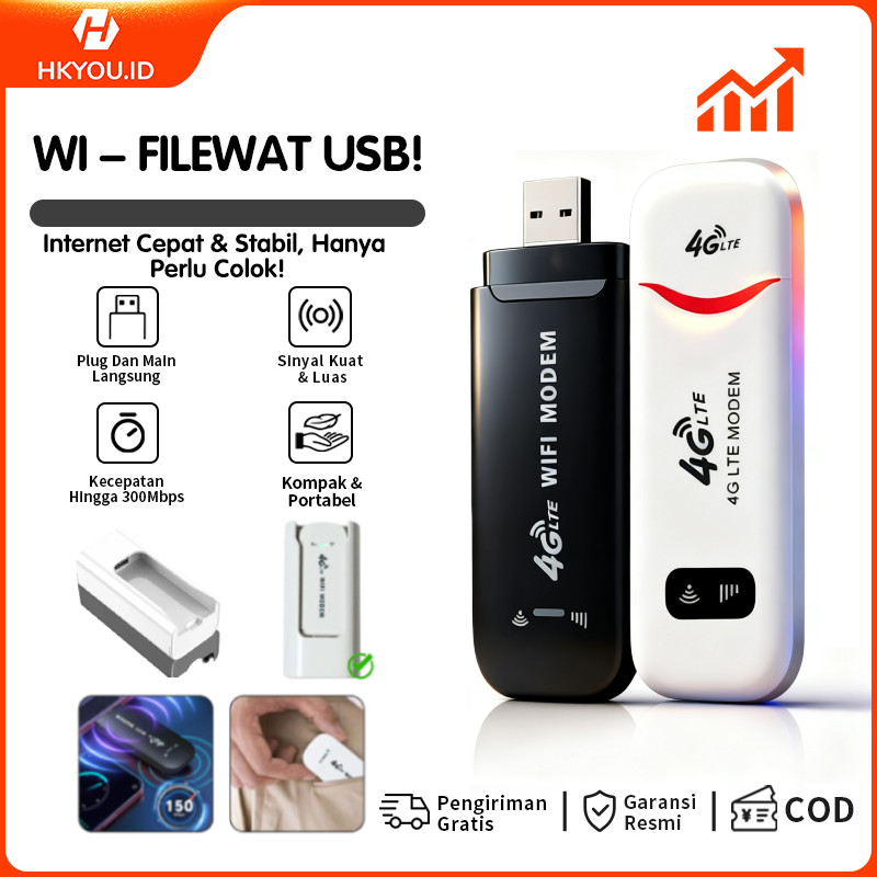 H706 Modem USB WiFi 4G LTE 150Mbps Dongle Hotspot Portable Plug & Play Semua Kartu SIM All Operator 