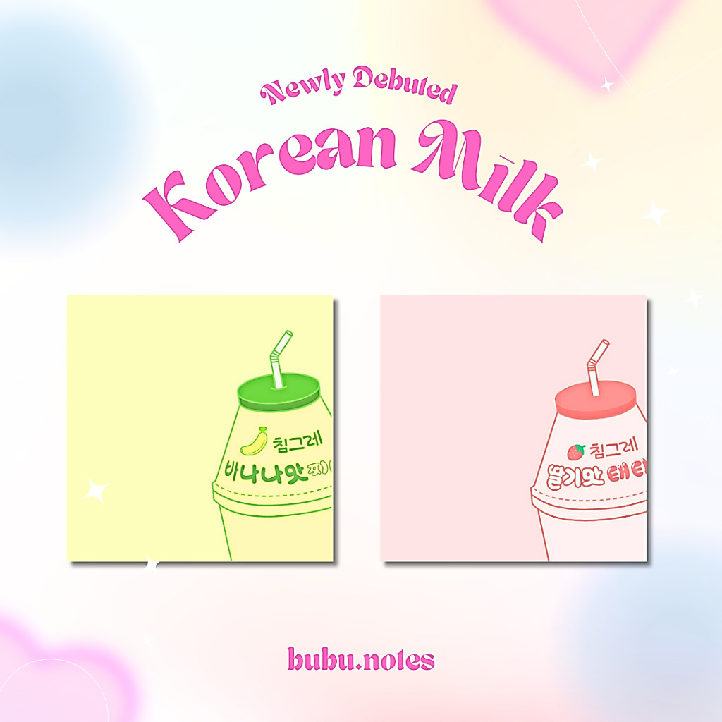Memo pad Notepad Sticky Notes Korean Milk - Strawberry Stationary Alat Tulis Korean Style