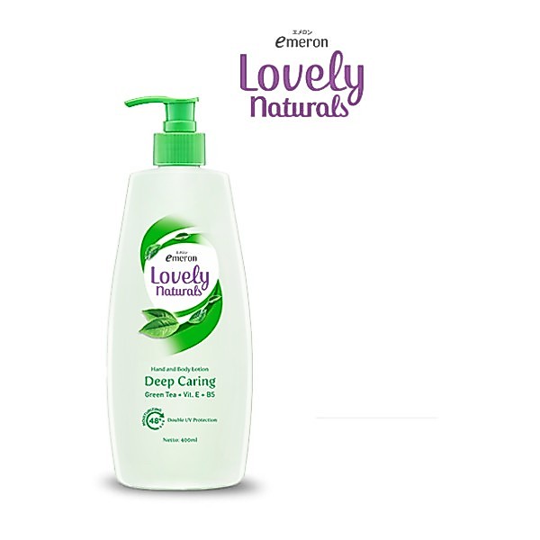 Emeron Lovely Naturals Hand & Body Lotion Deep Caring Green Tea 400 ml - Gambar 2