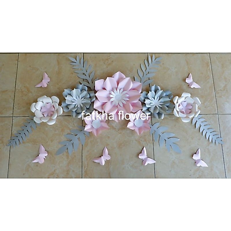 ready paper flower dekorasi tunangan bunga kertas backdrop lamaran background tunangan cocok untuk h