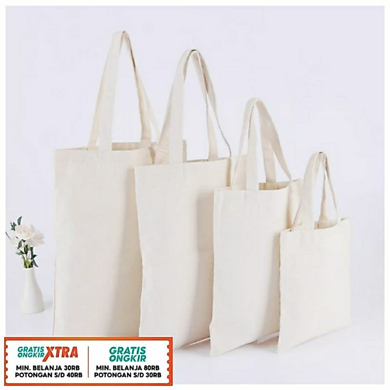 Tas Totebag Kain Kanvas Blacu Tas Kanvas Polos Ecoprint / Tas Kain Ramah lingkungan
