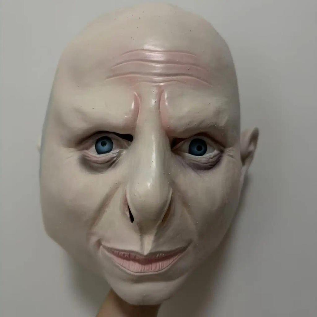 Voldemort Role Playing Mask Magic Sool Tom Marvolo Riddle Headwear Horror Bald Latex Mask Halloween 