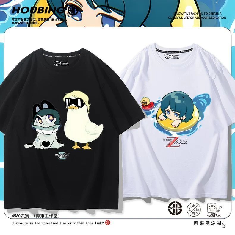 Kaos Oversized T-shirt ZZZ Zenless Zone Zero Nekomiya Mana & Duck Print Combed 30s Sablon Premium Ti