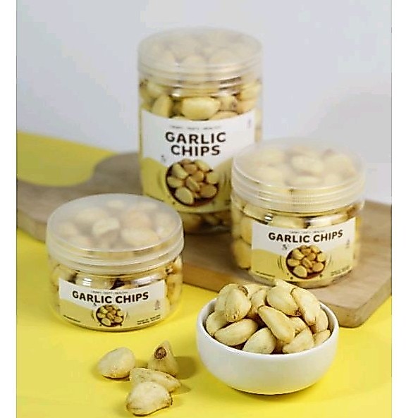 Xpresstemil Keripik Bawang Putih Garlic Chips 300ml  400ml  750ml Kemasan Pouch