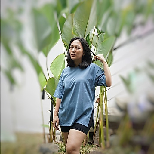 KAOS OVERSIZE T SHIRT WITH HIGH SLIT WANITA