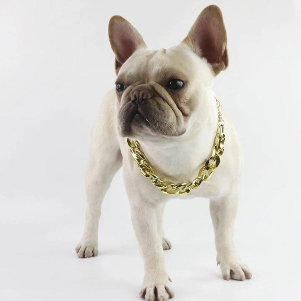 Bold & Stylish Dog Neck Collar Tycoon Gold Cuban Link Style Fashion Decorations Party Gifts Cats Cos