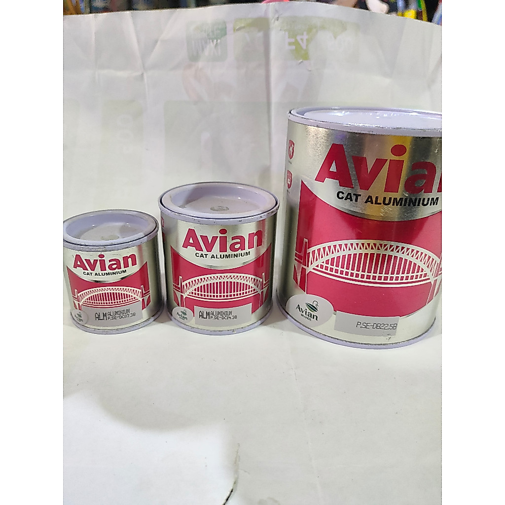 Cat Aluminium / Perak Avian / Alumunium Chrome Krom Chrom Silver Avian Kaleng