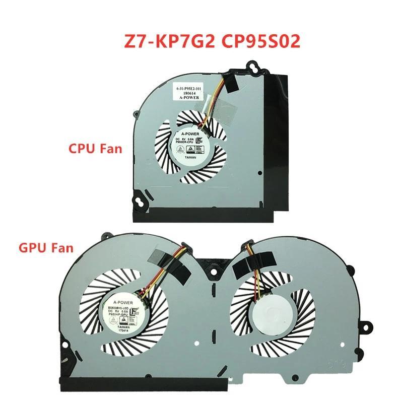 Brand New Original Laptop CPU GPU Cooling Fan For Hasee Z7-KP7G2 CP95S02 T97 T96E P950ER P950HR P955