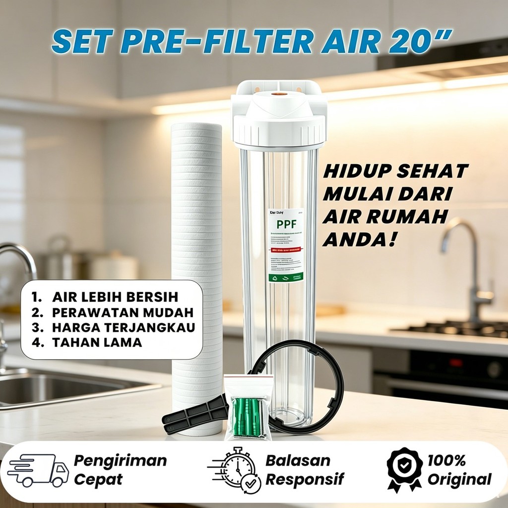 Housing Filter 20 Inch Biru / Transparan