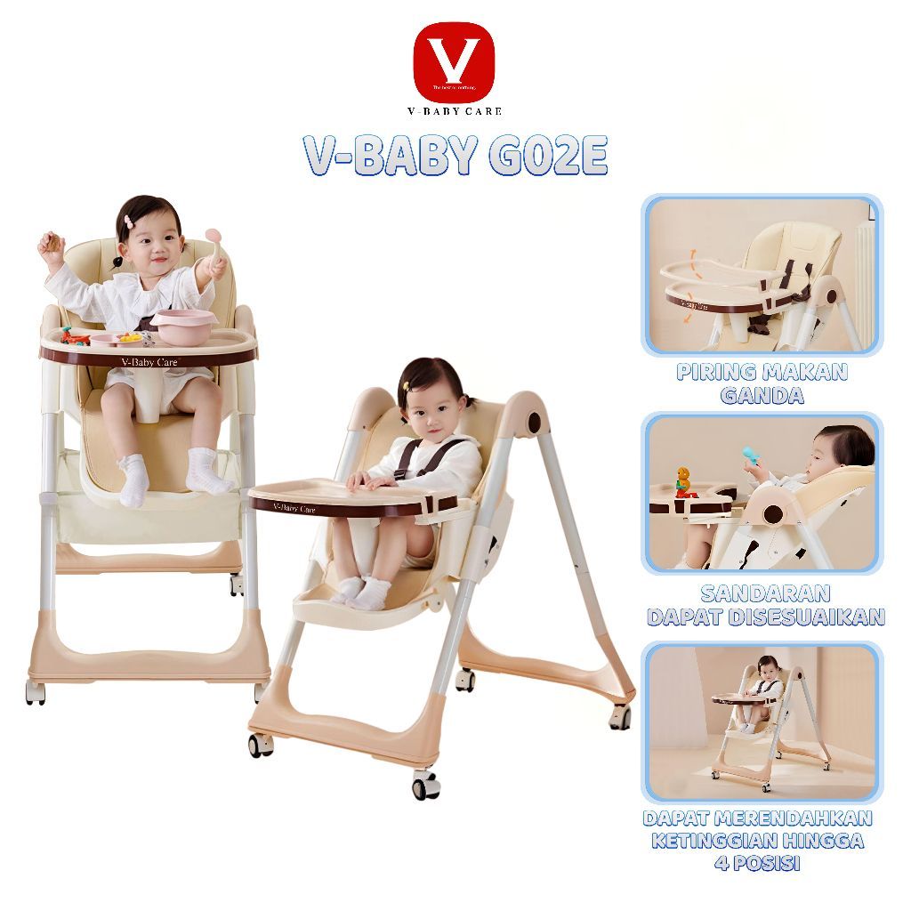 TERLARIS - V-BABY CARE Kursi Makan Bayi/Kursi Makan balita/Baby Chair/Baby chair Multifungsi Bpa Fre