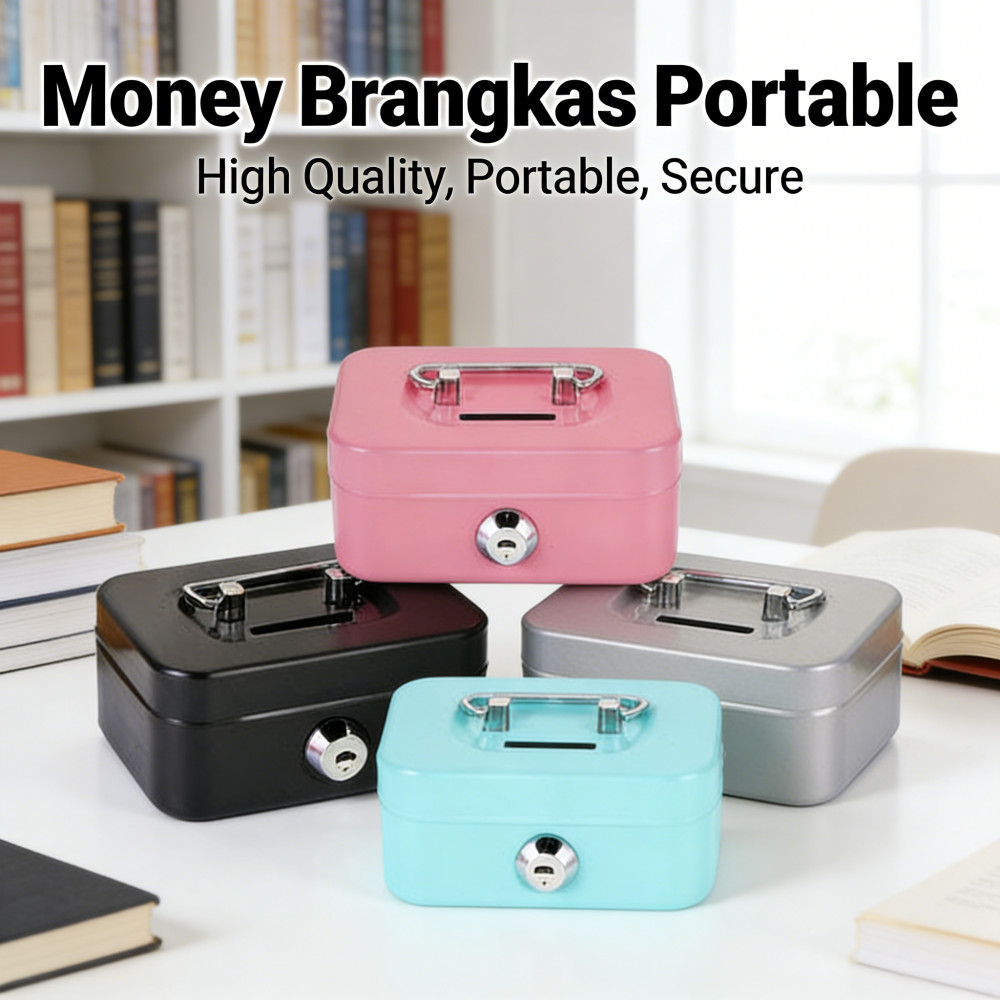 Penyimpanan Brangkas Brankas Kotak Uang Box Uang Portable Kunci Cash Box Money