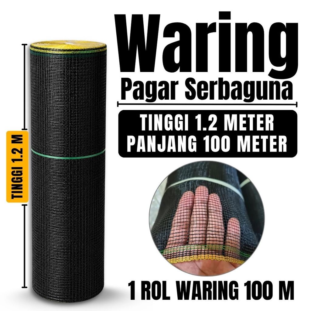 Jaring Waring Ukuran 100 M x 120 CM / Jaring Waring Pagar Kebun / Sekat Kolam / Pagar Ayam