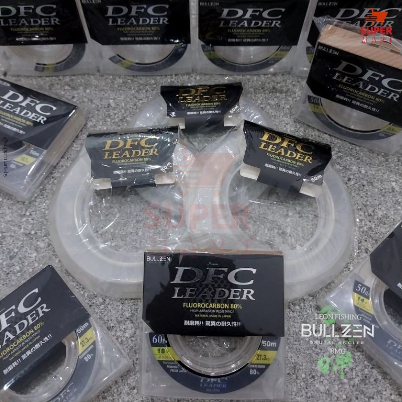 BULLZEN DFC Leader Premium Fluorocarbon 80% Senar Pancing 10 100 120 Lbs Abrasion Resistance