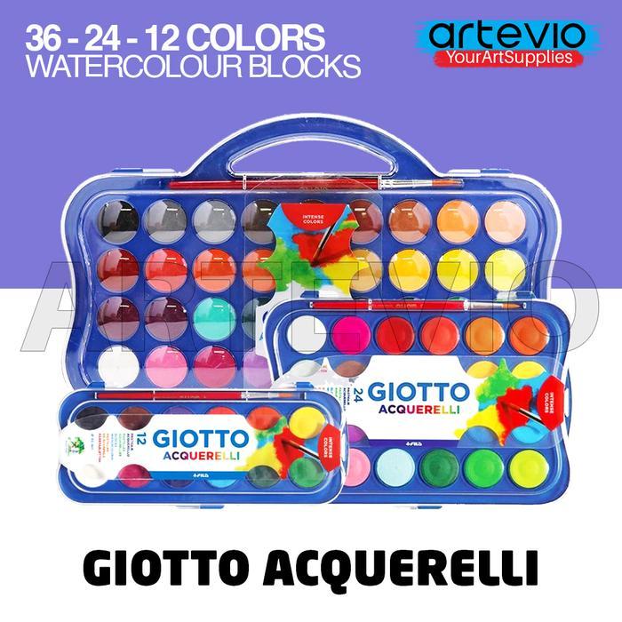 READY Cat Air / Giotto Acquerelli Watercolor Set / Giotto Watercolour Paint - 36 COLORS