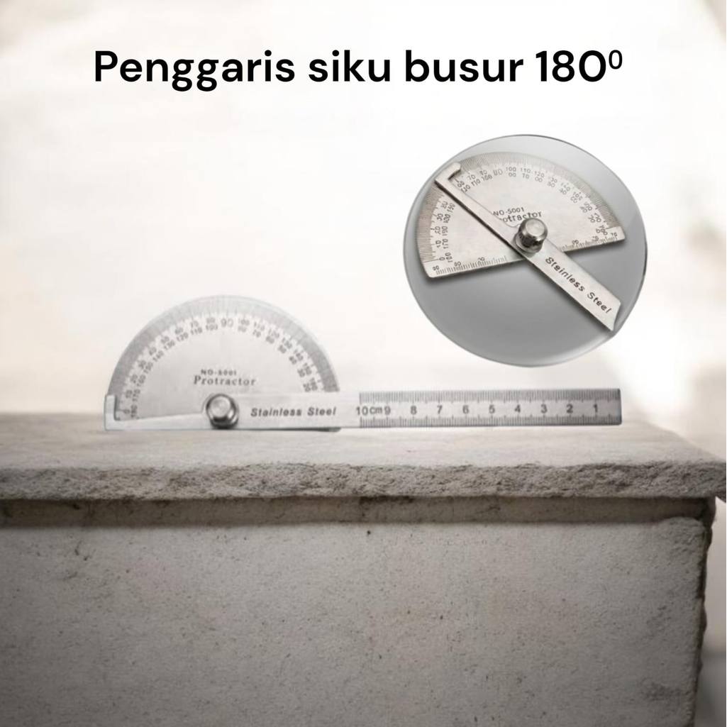 Penggaris Siku Busur 180° Derajat Measuring  180 Derajat - PR180 - PROTRACTOR