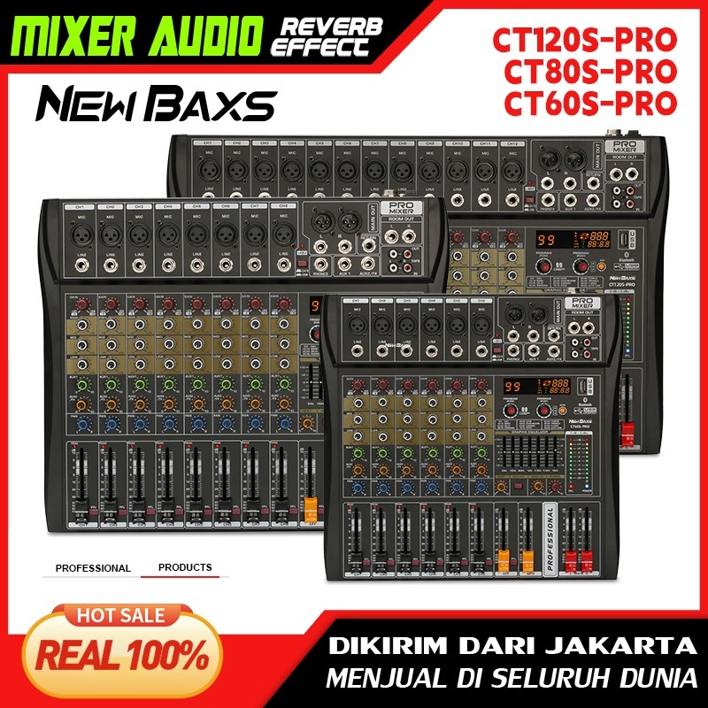 NEW BAXS Mixer Audio Profesional CT60S-PRO/CT80S-PRO/CT120S-PRO 6/8/12saluran DSP99 bawaan equalizer