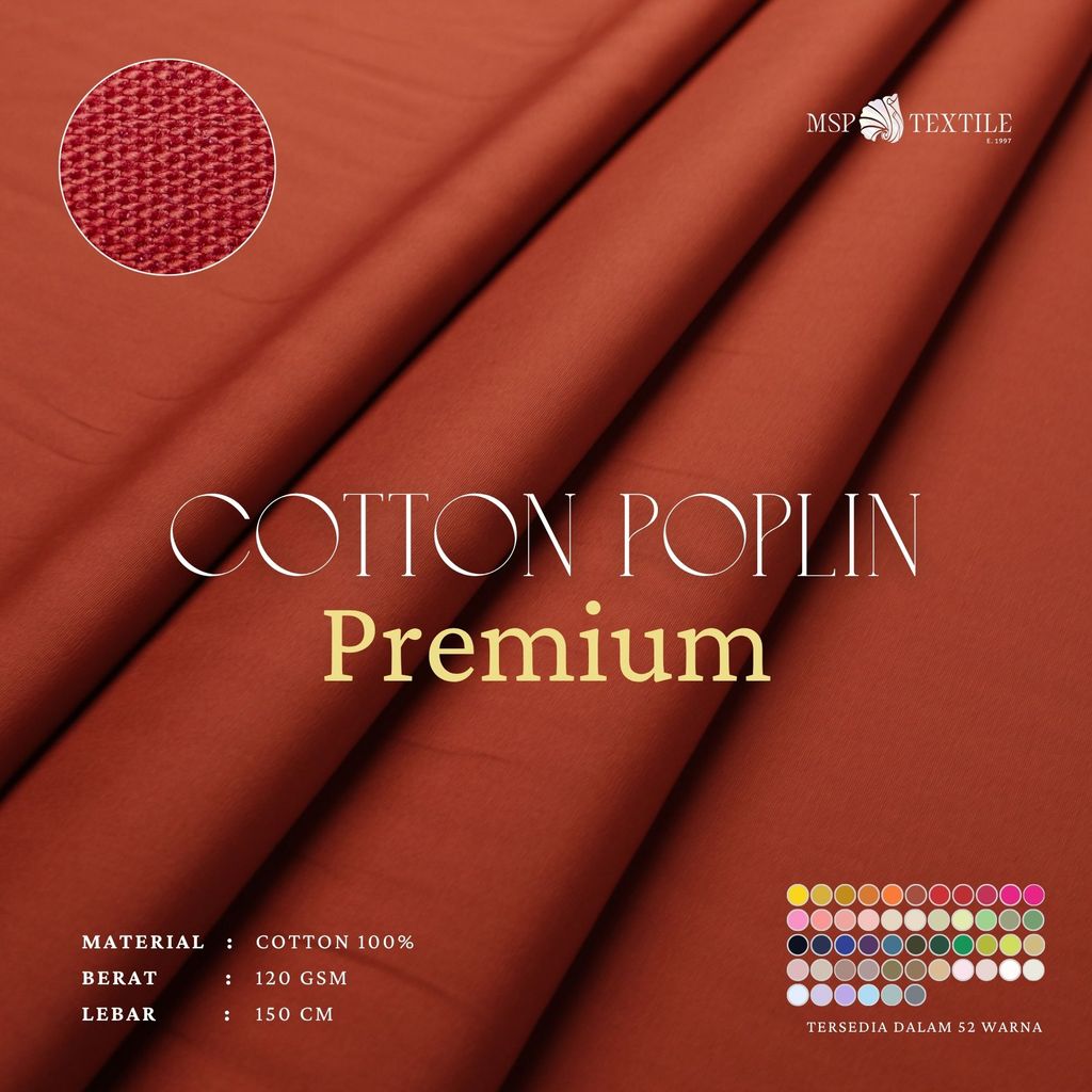 KAIN POPLIN WARNA  KATUN ADEM COCOK UNTUK SERAGAM GAMIS PIYAMA