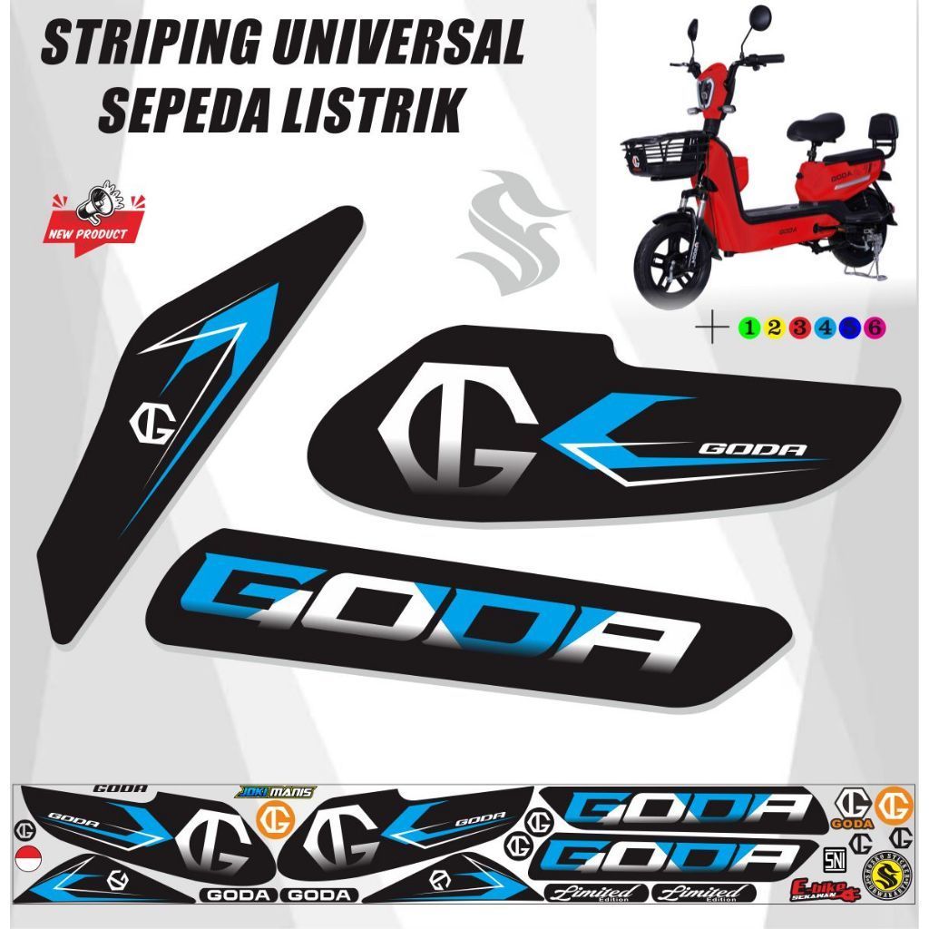 STICKER GODA STRIPING SEPEDAH LISTRIK VARIASI / VARIASI SEPEDA LISTRIK