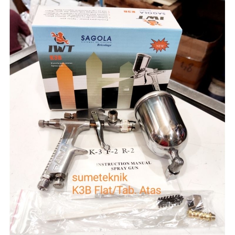 LEMUSHOP Spray Gun Sagola IWT K3B Tabung Atas 200cc Spray Gun K3 Sagola IWT