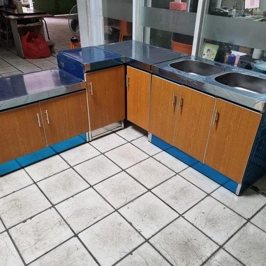 Meja Dapur Minimalis Kitchen Set Stainless Cuci Piring Royal 2 N