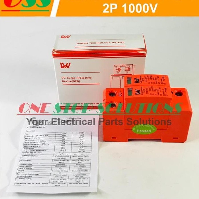 Surge Protection Device Arrest Surge Protector Spd Dc 2P 1000V