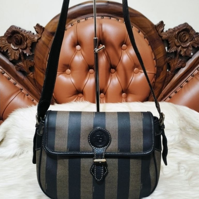 Fendi SAS coated canvas leather sling bag