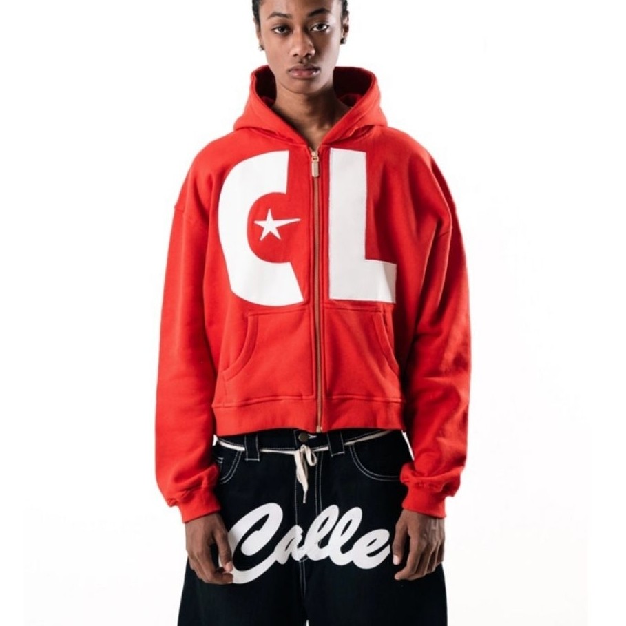 Hoodie Zipper Boxy CALLE Full Zip Black Hoodie // Full Zip Pink Hoodie // Full Zip Merah Hoodie - CD