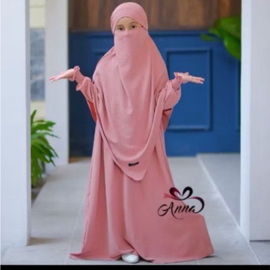 PL set gamis & khimar syari anak