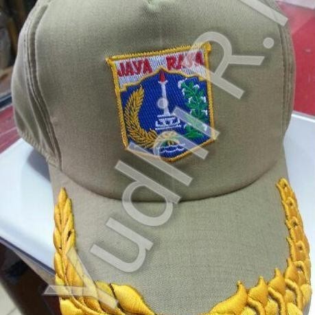 Topi Pns Logo Jaya Raya (Eselon 4) Warna Kheki Bordir Tebal