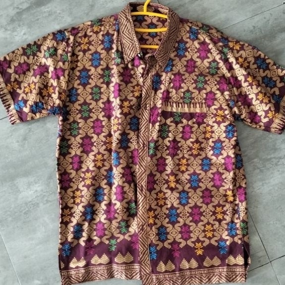 (NEW, kado) kemeja batik songket pria premium palembang