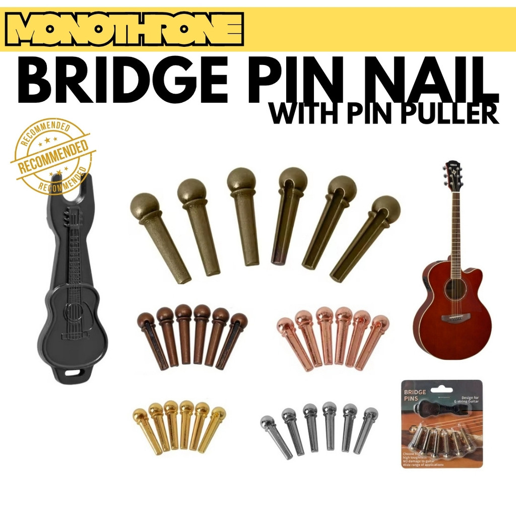Bridge Pin Gitar Akustik  Bridge Pin Folk Pencabut Pin Bridge Pin Logam Besi Metal Pin Bridge Puller