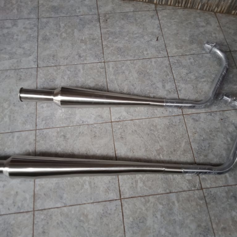 Knalpot chopper,Bobber, japstyle jokowi (fullset) mp,gl,Tiger, scorpio