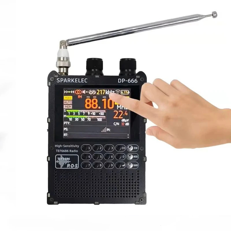 New DP-666 TEF6686 Radio High Sensitivity Full Band FM AM LW MW SW Shortwave ESP32 RDS 2.8 inch IPS 