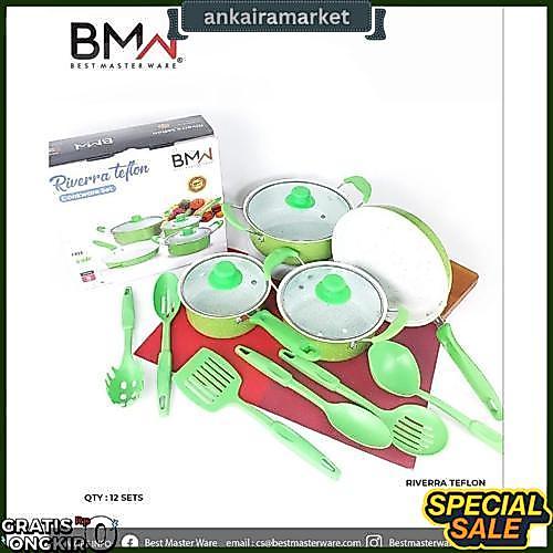 Panci Set 13 Pcs Marble Teflon Cookware Set Rivera Bmw  Warna Panci Set Spatula Serbaguna Harga Prom