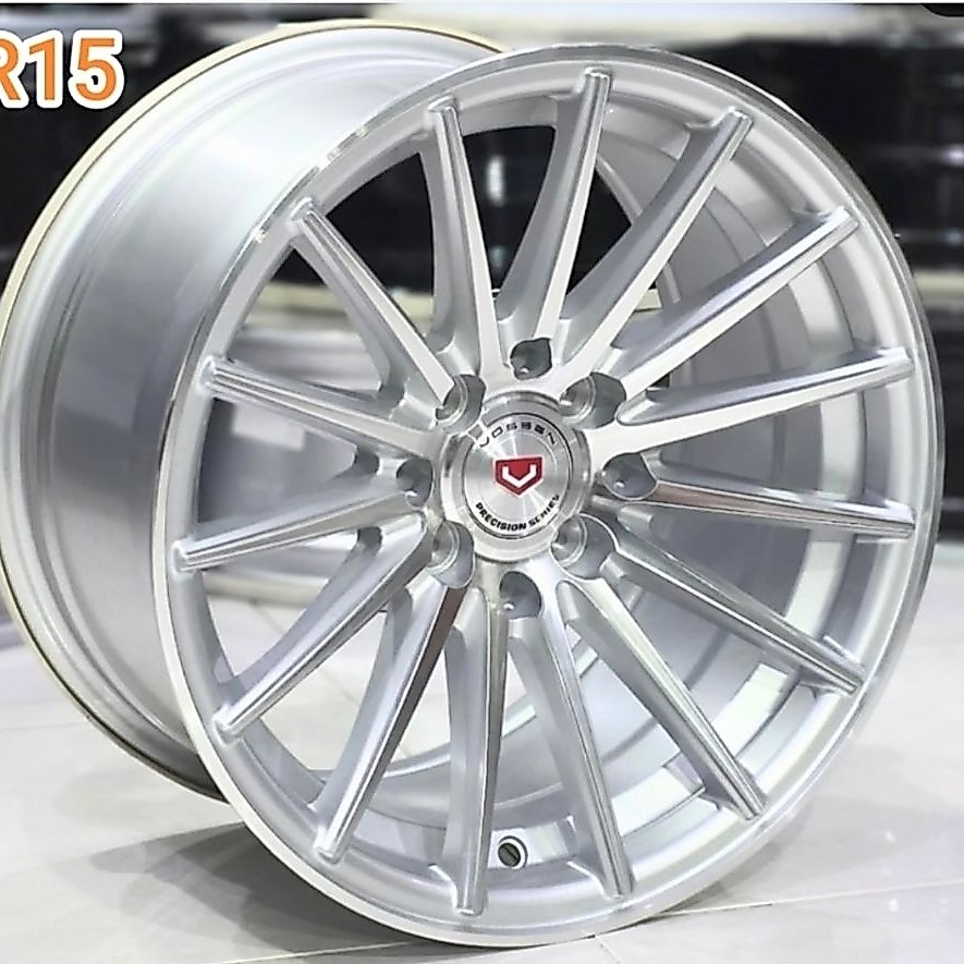 Velg Vossen VFS 2 R15 Silver 4x100 / 114 ( AGYA AYLA CALYA SIGRA JAZZ YARIS BRIO AVANZA XENIA MOBILI