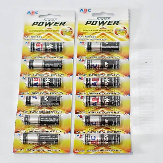 Baterai ABC AA A2 1.5v SUPER POWER EXTRA HEAVY DUTY isi 6 pcs