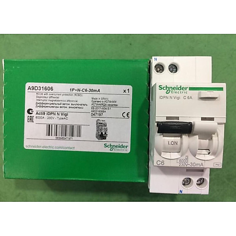 SCHNEIDER RCBO IDPN VIGI 6A/10A/16A/20A 1P+N 30MA