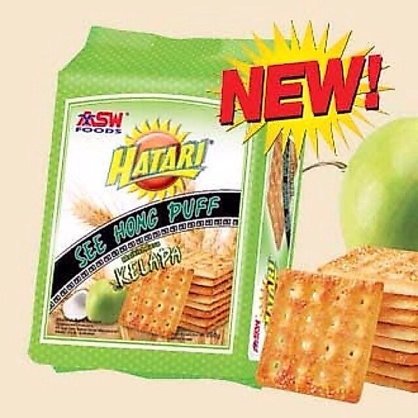 SNACK HATARI SEE HONG PUFF BISKUIT GABIN MALKIST RASA KELAPA MAKANAN RINGAN CEMILAN KELUARGA ENAK MU